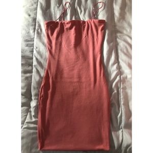 Ribbed mauve bodycon dress